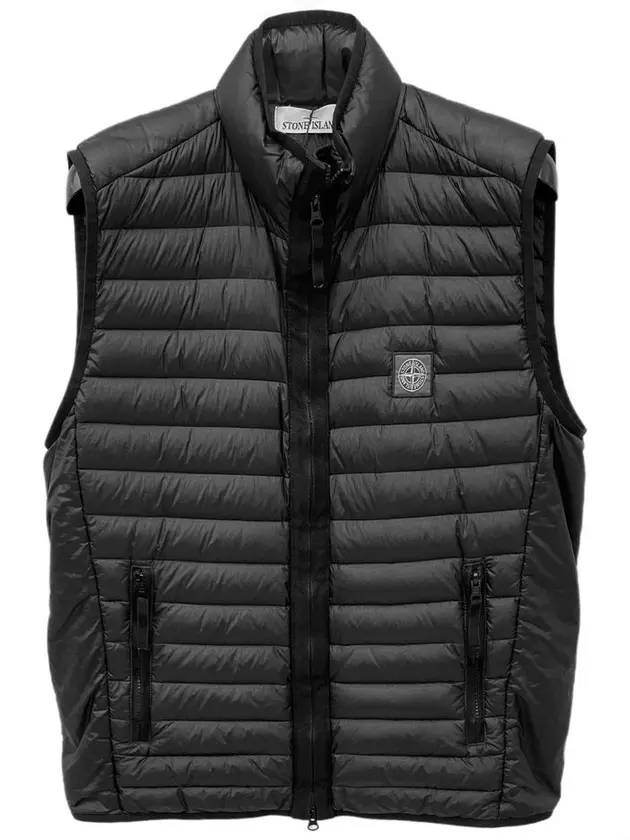 Men's Logo Patch Puffer Vest Black - STONE ISLAND - BALAAN 2