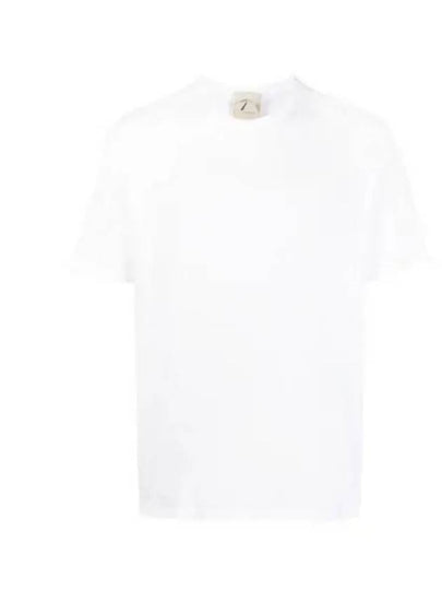 Men's Back Logo Label Cotton Short Sleeve T-Shirt White - TEN C - BALAAN 2