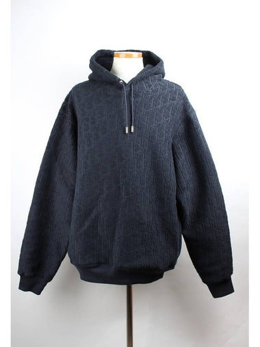 Oblique terry hoodie navy L - DIOR - BALAAN 1