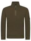 Diagonal Raised Fleece Half Zipped Sweatshirt Green - CP COMPANY - BALAAN 2