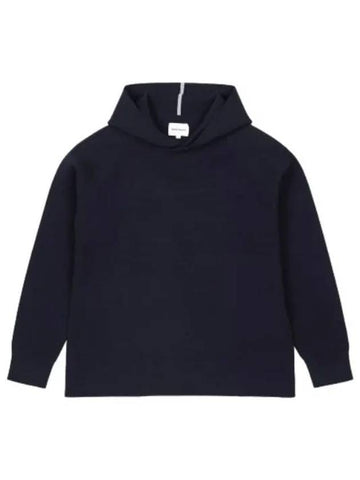 Axl Milan Hooded Dark Navy T Shirt Hoodie - NORSE PROJECTS - BALAAN 1