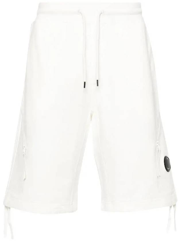 Diagonal Raised Fleece Zipped Pocket Shorts White - CP COMPANY - BALAAN 3