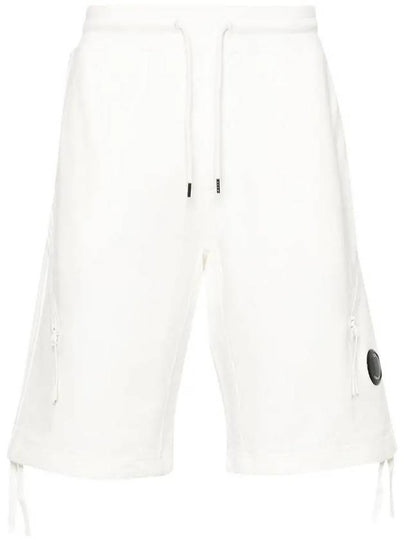 Diagonal Raised Fleece Zipped Pocket Shorts White - CP COMPANY - BALAAN 2