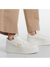 Downtown Bold Leather Low Top Sneakers White - PRADA - BALAAN 6