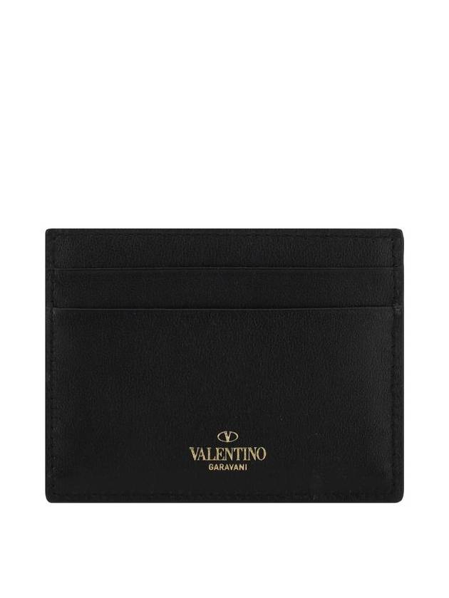 Rockstud Card Wallet Black - VALENTINO - BALAAN 3