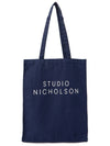 Logo Print Small Tote Bag Navy - STUDIO NICHOLSON - BALAAN 5