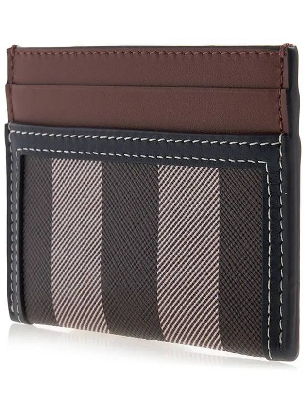 Check Two-Tone Leather Card Wallet Dark Birch Brown - BURBERRY - BALAAN 3