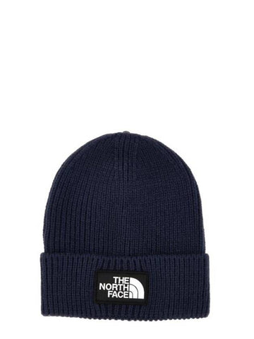 TNF Logo Box Cuffed Beanie Navy - THE NORTH FACE - BALAAN 1