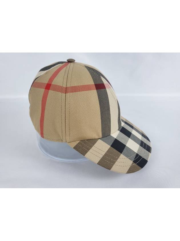 Embroidered Logo Check Cotton Ball Cap Beige - BURBERRY - BALAAN 4