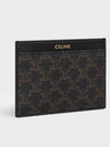 Card Holder in Triomphe Canvas and Calfskin Black - CELINE - BALAAN 9