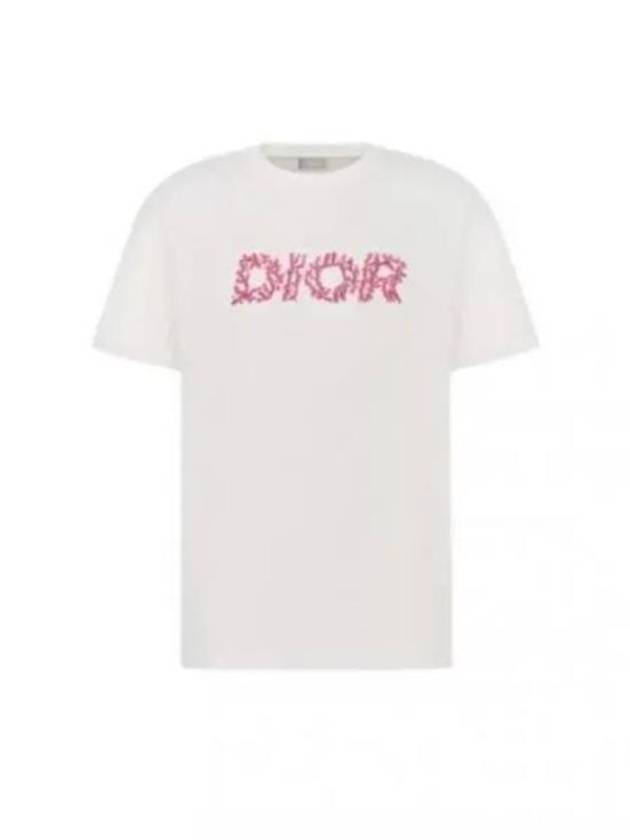 Italic Coral Relaxed-Fit Short Sleeve T-Shirt White - DIOR - BALAAN 2