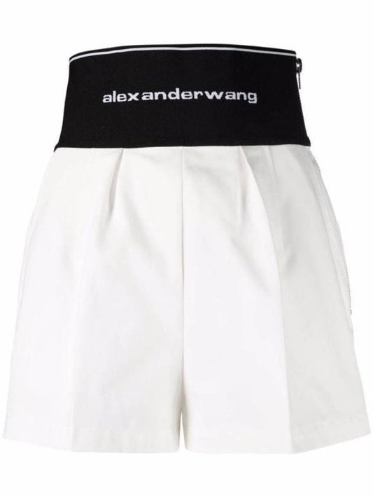 Safari Shorts in Cotton Tailoring White - ALEXANDER WANG - BALAAN 1