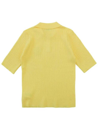 Collar neck ribbed 5-part spandex knit YELLOW - MONBIRDIE GOLF - BALAAN 2