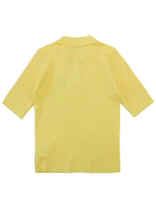 Collar neck ribbed 5-part spandex knit YELLOW - MONBIRDIE GOLF - BALAAN 2