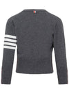 Men's Diagonal Classic Cashmere Cardigan Mid Grey - THOM BROWNE - BALAAN 3