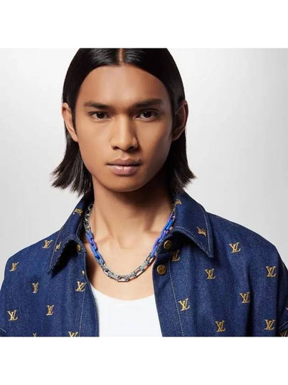 Monogram Chain Necklace Blue Silver - LOUIS VUITTON - BALAAN 2