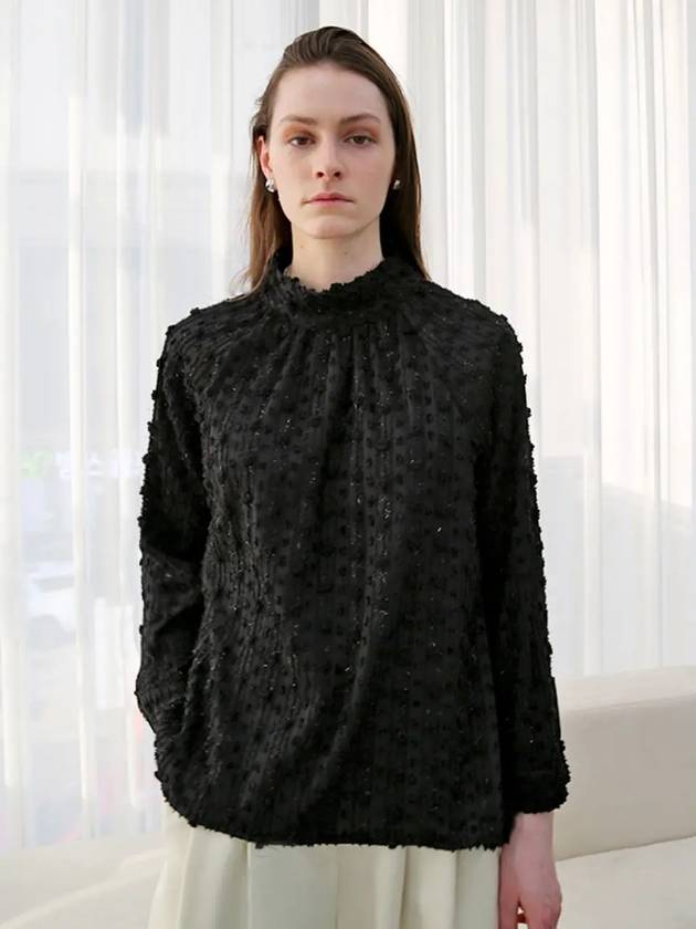 Turtleneck Glitter Blouse Black - DAMAGE MNEMONIC - BALAAN 1