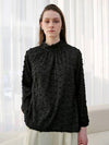 Turtleneck Glitter Black BlouseTurtleneck Glitter Black BL - DAMAGE MNEMONIC - BALAAN 1