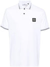 Stretch Cotton Pique Short Sleeve Polo Shirt White - STONE ISLAND - BALAAN 3