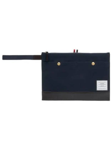 Cotton Canvas Snap Pocket Pouch Navy - THOM BROWNE - BALAAN 1