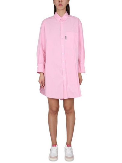 Shirt Midi Dress Pink - PALM ANGELS - BALAAN 2