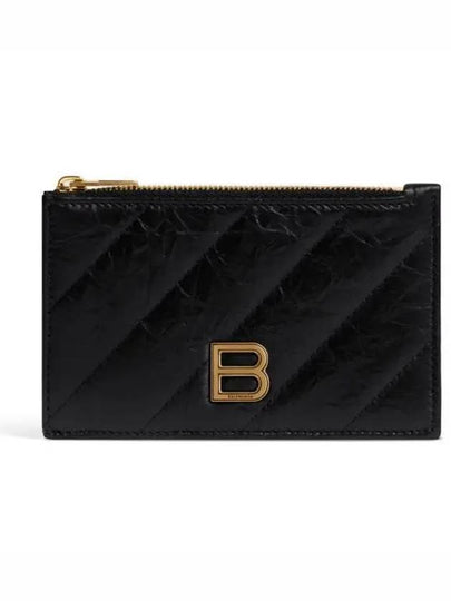 Crush Quilted Leather Long Coin Card Wallet Black - BALENCIAGA - BALAAN 2