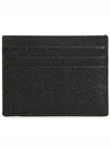 Pebble Grain Leather Stripe Note Compartment Card Wallet Black - THOM BROWNE - BALAAN 3