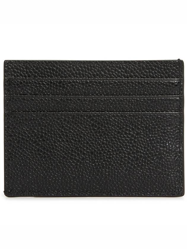 Pebble Grain Leather Stripe Note Compartment Card Wallet Black - THOM BROWNE - BALAAN 3