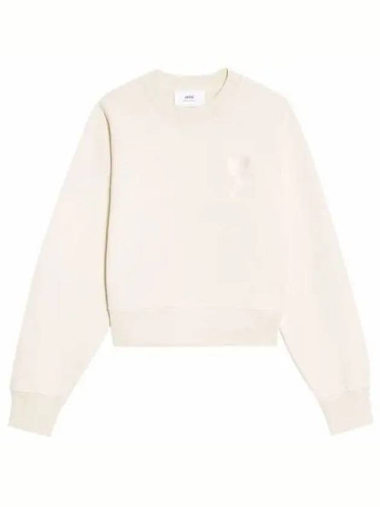 Big Heart Logo Sweatshirt White - AMI - BALAAN 2