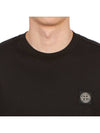 Logo Patch Cotton Jersey Long Sleeve T-Shirt Black - STONE ISLAND - BALAAN 6