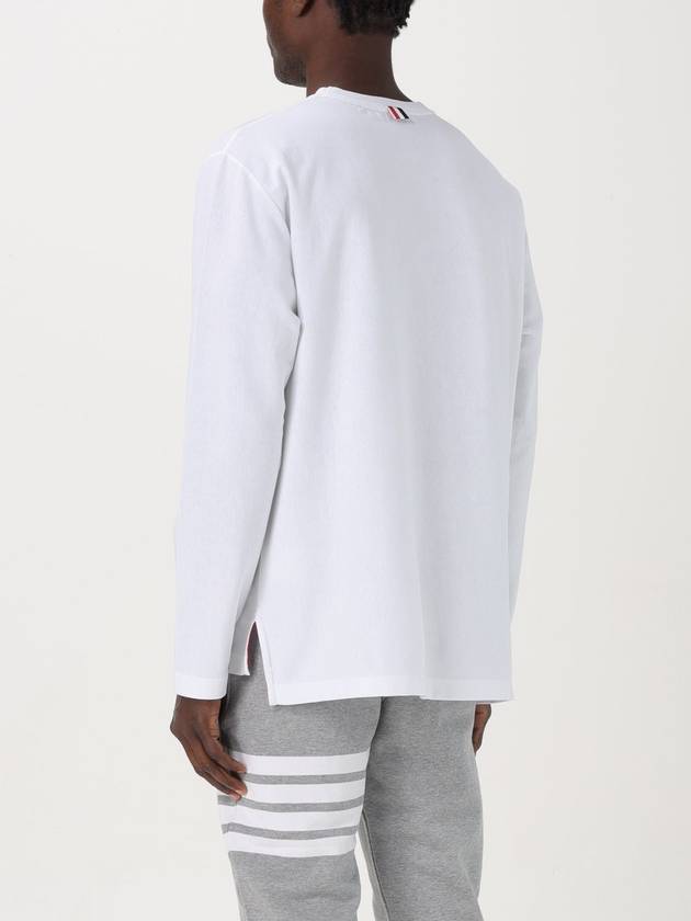 RWB Striped Cotton Long Sleeve T-Shirt White - THOM BROWNE - BALAAN 4