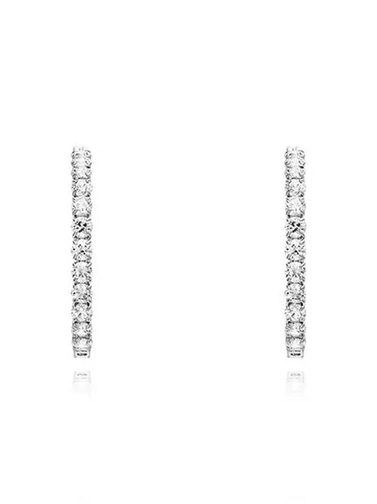 Matrix Hoop Earrings Silver - SWAROVSKI - BALAAN 2