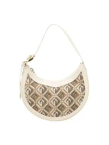 Marine Serre Women Moon Diamond Jacquard Shoulder Bag Cream B039SS23W WOTCO001 - MARINE SERRE - BALAAN 1