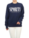 Graphic Print Cotton Sweatshirt Navy - SPORTY & RICH - BALAAN 5