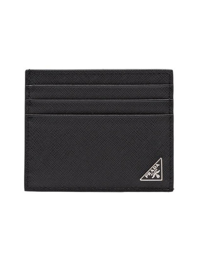 Triangle Logo Saffiano Card Wallet Black - PRADA - BALAAN 2