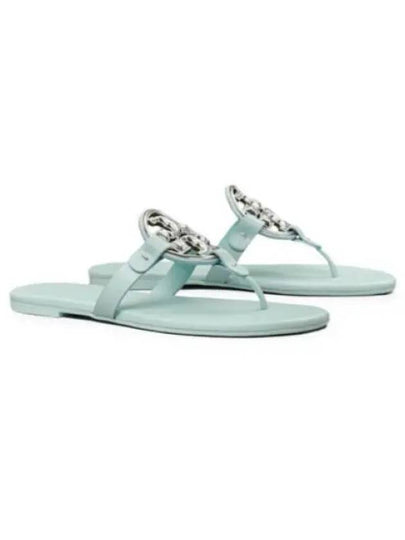 Women's Metal Miller Soft Flip Flops Light Blue - TORY BURCH - BALAAN 2