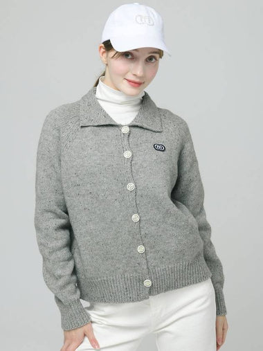 Doyou Know MC Women s Shirt Collar Neck Nefsa Wool Gray Cardigan DO6242KT15 - DOYOUKNOWMC GOLF WEAR - BALAAN 1