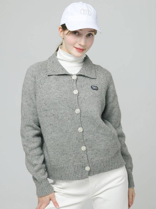 Doyou Know MC Women s Shirt Collar Neck Nefsa Wool Gray Cardigan DO6242KT15 - DOYOUKNOWMC GOLF WEAR - BALAAN 1