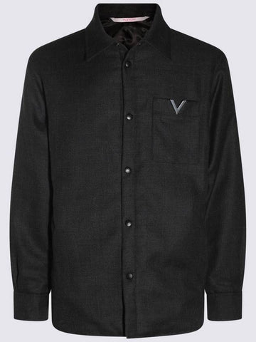 Valentino Garavani Grey Wool Casual Jacket - VALENTINO - BALAAN 1