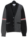 Funmix Cotton ArmBand V-Neck Cardigan Tonal Grey - THOM BROWNE - BALAAN 2