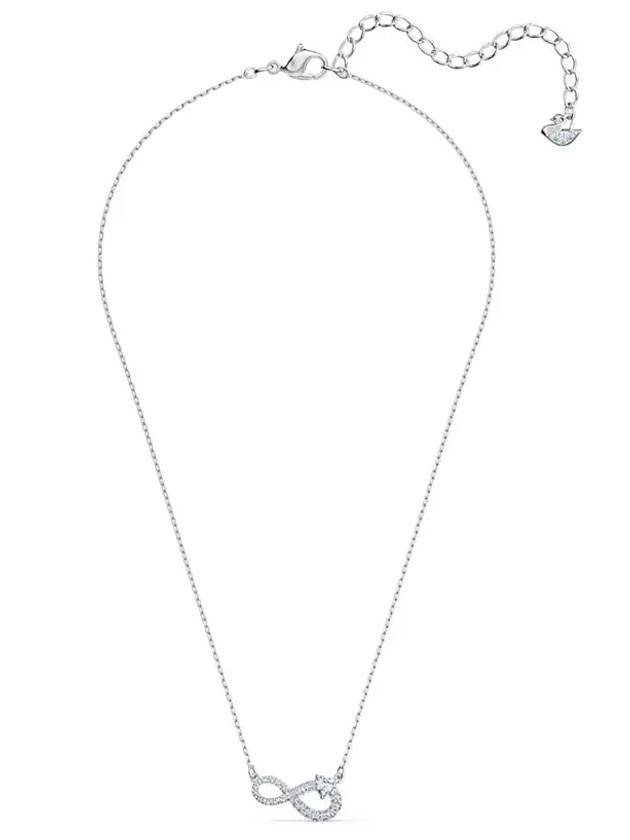 Hyperbola Infinity Crystal Pendant Necklace Silver - SWAROVSKI - BALAAN 1