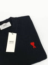 Heart Logo Wool Knit Top Black - AMI - BALAAN 8