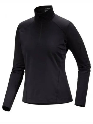 Rho Half-Zip Neck Long Sleeve T-Shirt Black - ARC'TERYX - BALAAN 1