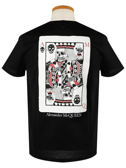 Skull Poker Graphic Print Short Sleeve T-Shirt Black - ALEXANDER MCQUEEN - BALAAN 2