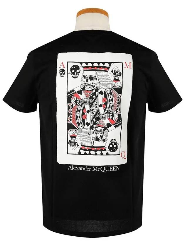 Skull Poker Graphic Print Short Sleeve T-Shirt Black - ALEXANDER MCQUEEN - BALAAN 3