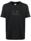 Logo Print Short Sleeve T-Shirt Black - CP COMPANY - BALAAN 3