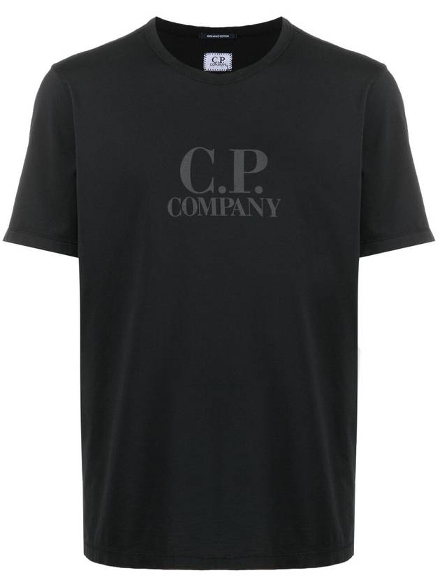Men's Logo Printing Short Sleeve T-Shirt Black - CP COMPANY - BALAAN 3