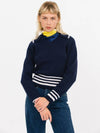 Open Collar Striped Knit Top Navy - JUN BY JUN K - BALAAN 4