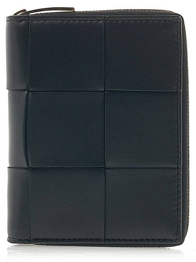 Intrecciato Zipper Around Half Wallet Black - BOTTEGA VENETA - BALAAN 2