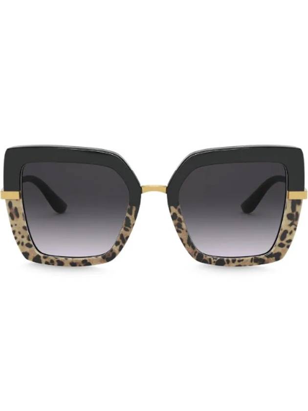 Eyewear Half Print Oversized Square Frame Sunglasses DG437332448G - DOLCE&GABBANA - BALAAN 1